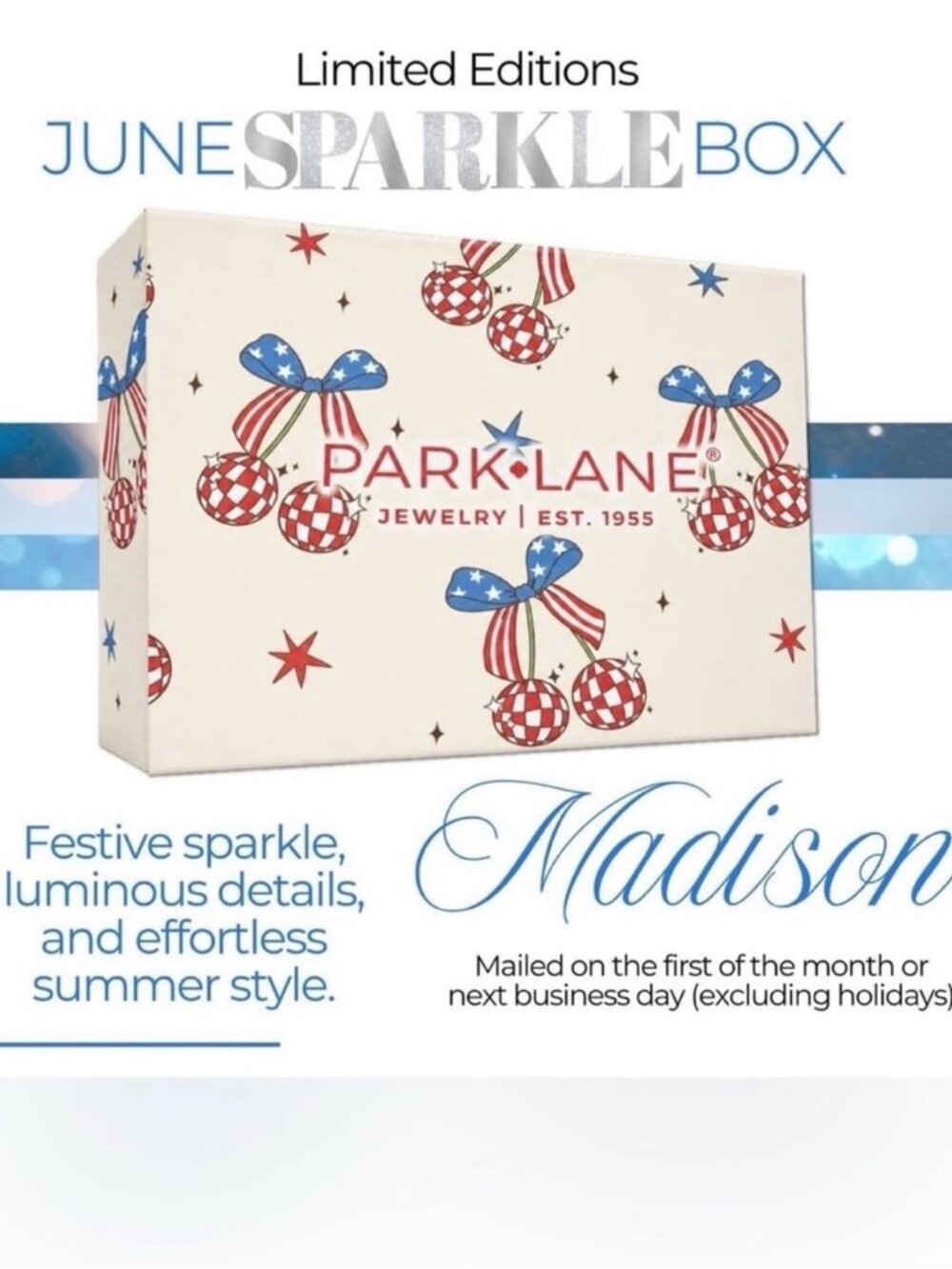 Park Lane “Madison” Sparkle Box June 2026! Necklace & Earrings! BNIB!